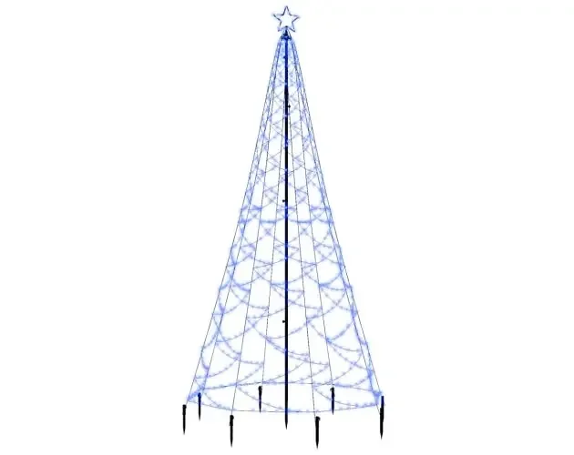 vidaXL árbol de navidad con poste de metal 500 LEDs azul 3 m | Brico Depôt Solo Oggi