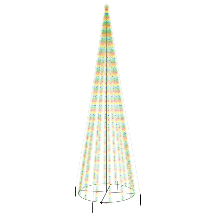 vidaXL Árbol de Navidad cónico 1134 LED de colores 230×800 cm