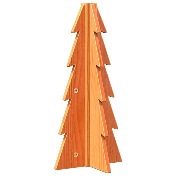 vidaXL Árbol de Navidad de adorno madera maciza pino marrón cera 49 cm