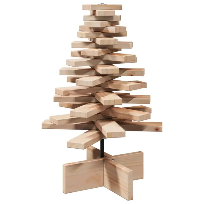 vidaXL Árbol de Navidad de madera de adorno madera maciza pino 60 cm (3)