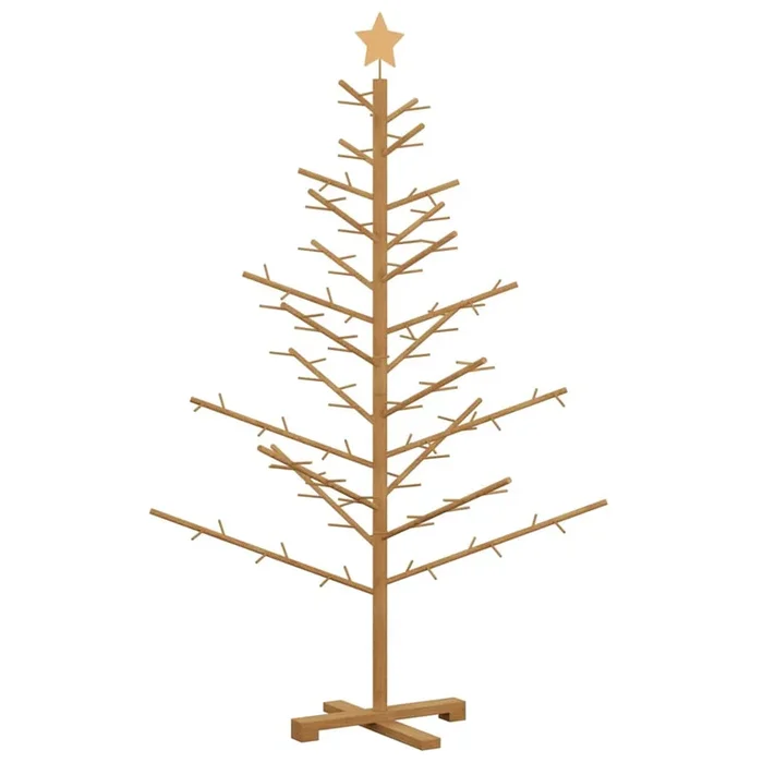 vidaXL Árbol de Navidad de madera Marrón 150 cm Madera maciza de pino