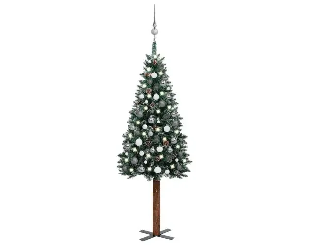 vidaXL árbol de navidad deLGado con luces y bolas verde 150 cm | Brico Depôt Sconto
