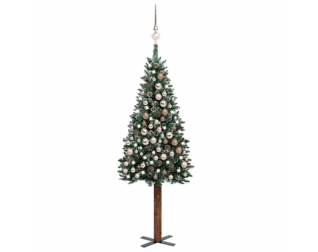 vidaXL árbol de navidad deLGado con luces y bolas verde 210 cm | Brico Depôt Spedizione Mondiale