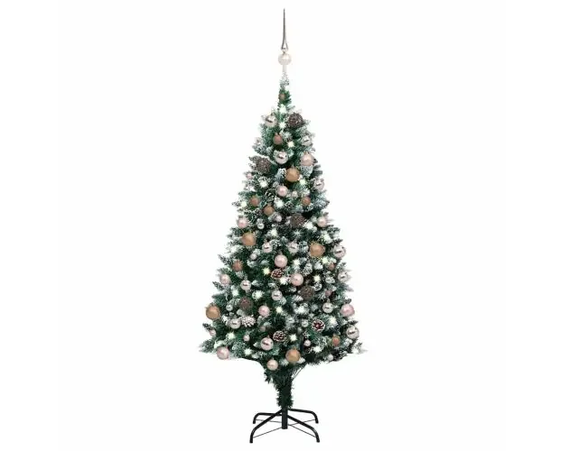vidaXL árbol de navidad helado con luces, bolas y piñas 180 cm | Brico Depôt Prezzo Basso