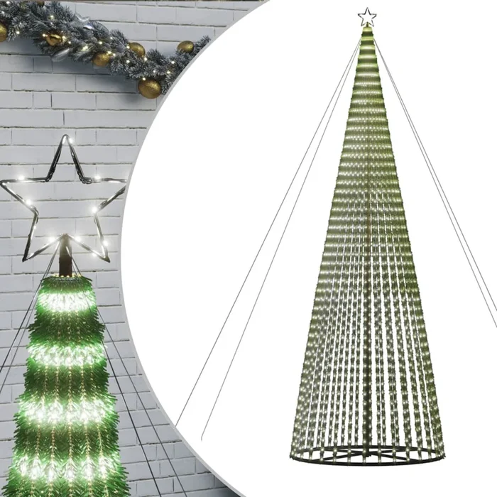 vidaXL Árbol de Navidad LED 1544 LEDs blanco frío 500 cm