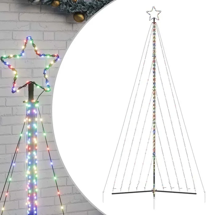 vidaXL Árbol de Navidad LED 570 LEDs de colores 399 cm