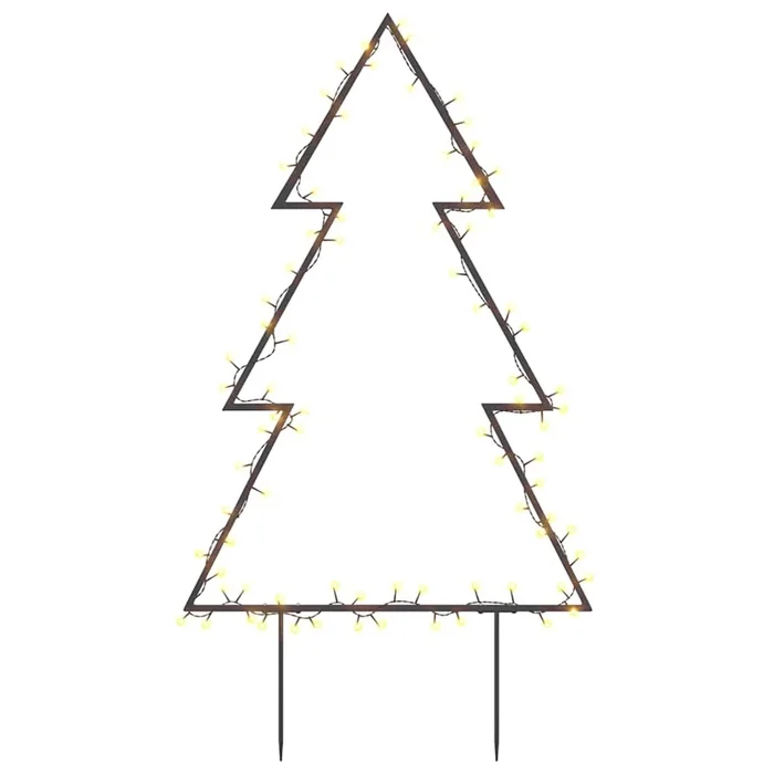 vidaXL Árbol de Navidad luces decorativas con estacas 80 LED 60 cm (2)