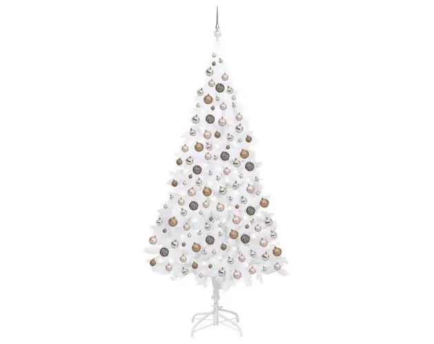 vidaXL árbol de navidad preiluminado con luces y bolas blanco 240 cm | Brico Depôt Occasione Imperdibile