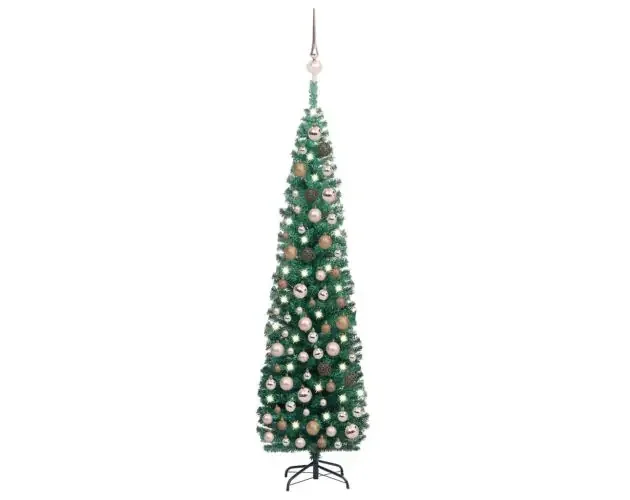 vidaXL árbol de navidad preiluminado con luces y bolas verde 180 cm | Brico Depôt Reso Gratuito