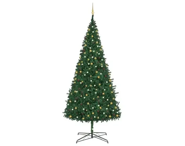 vidaXL árbol de navidad preiluminado con luces y bolas verde 400 cm | Brico Depôt Artigianale
