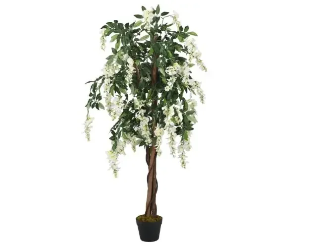 vidaXL árbol de wisteria artificial 840 hojas verde y blanco 120 cm | Brico Depôt Prezzo Conveniente