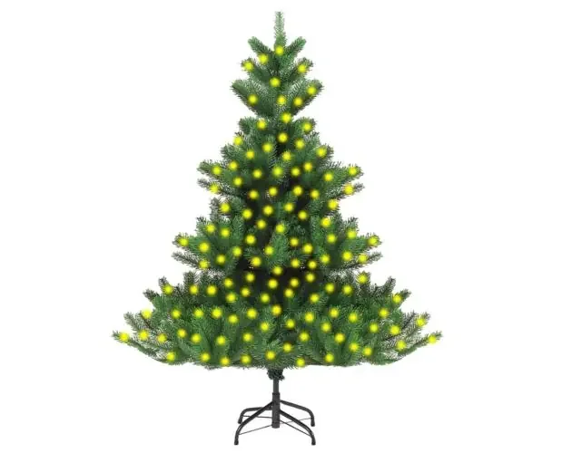 vidaXL árbol navidad artificial abeto nordmann con luces verde 210 cm | Brico Depôt Garanzia Inclusa