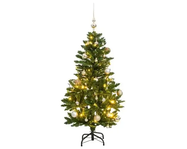 vidaXL árbol navidad artificial con bisagras 150 LED y bolas 120 cm | Brico Depôt Spedizione Mondiale