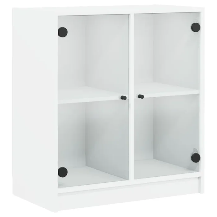 vidaXL Armario auxiliar con puertas de vidrio blanco 68x37x75,5 cm