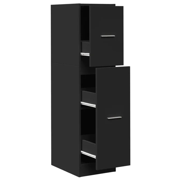 vidaXL Armario botiquín madera de ingeniería negro 30x41x118 cm