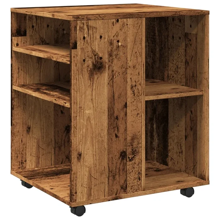 vidaXL Armario con ruedas madera de ingeniería envejecida 60x53x72 cm