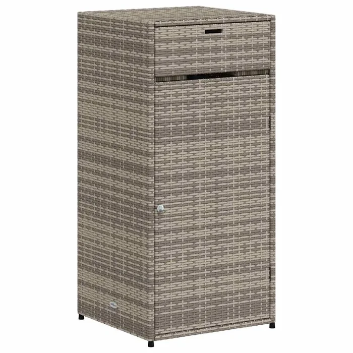 vidaXL Armario de almacenaje de jardín ratán PE gris 55x55x111 cm