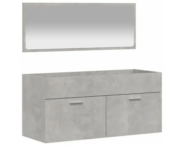vidaXL armario de baño con espejo madera de ingeniería gris hormigón | Brico Depôt Originale