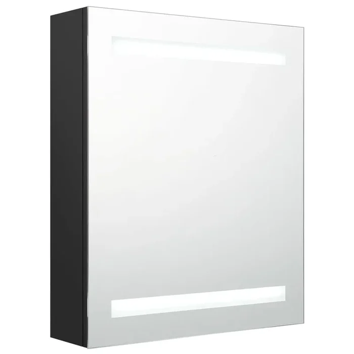 vidaXL Armario de baño con espejo negro 50x14x60 cm