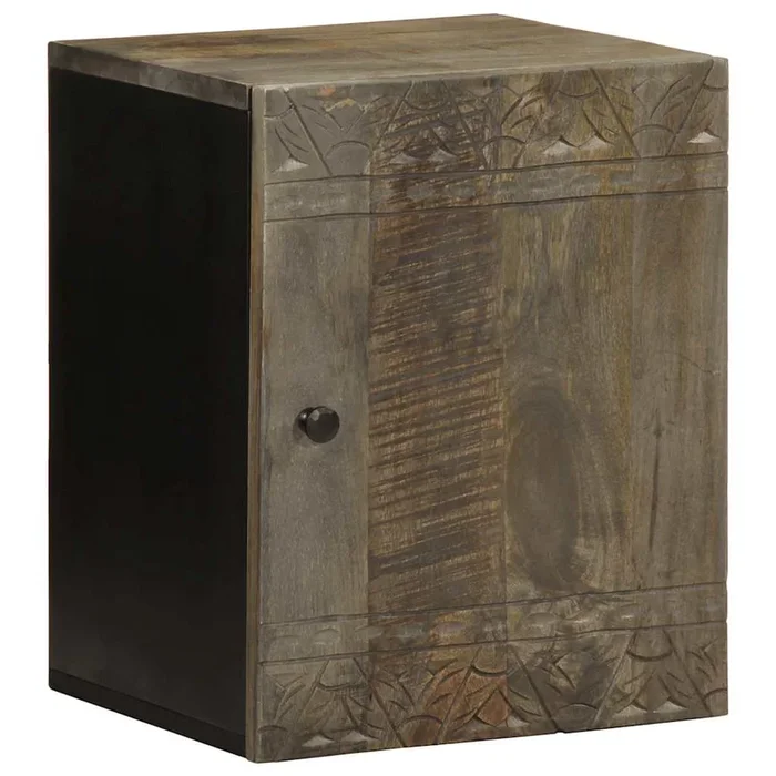 vidaXL Armario de baño de pared madera maciza de mango 38x33x48 cm (3)