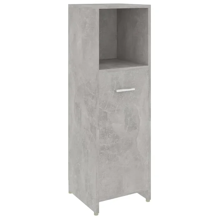 vidaXL Armario de baño madera contrachapada gris hormigón 30x30x95 cm