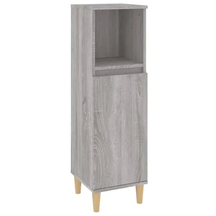 vidaXL Armario de baño madera contrachapada gris Sonoma 30x30x100 cm