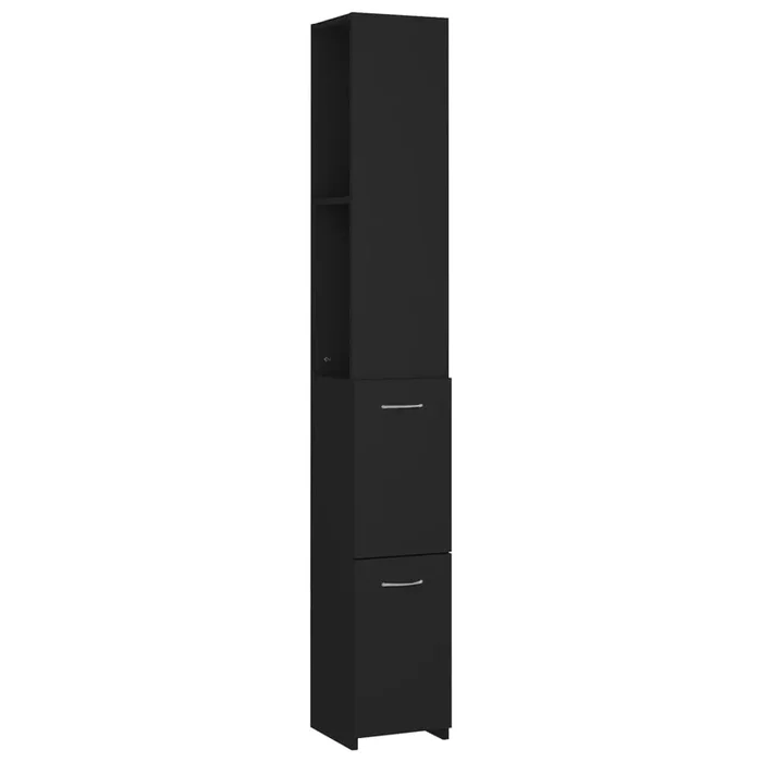 vidaXL Armario de baño madera contrachapada negro 25×26,5×170 cm