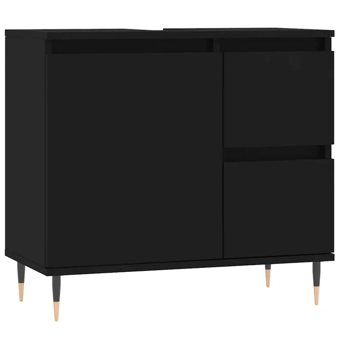 vidaXL Armario de baño madera contrachapada negro 65x33x60 cm (3)