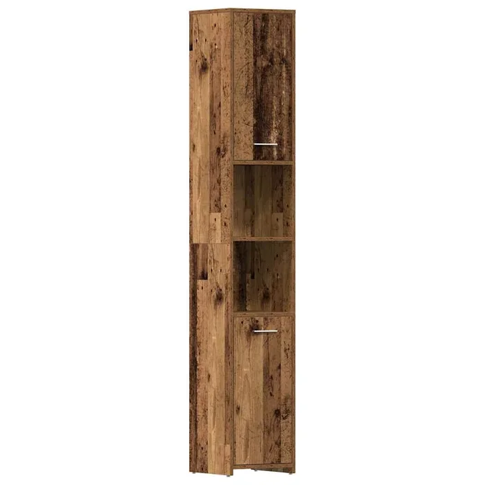 vidaXL Armario de baño madera de ingeniería envejecida 30x30x183,5 cm (2)
