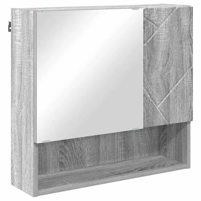 vidaXL Armario de espejo con estante Gris sonoma 59 x 17 x 55 cm