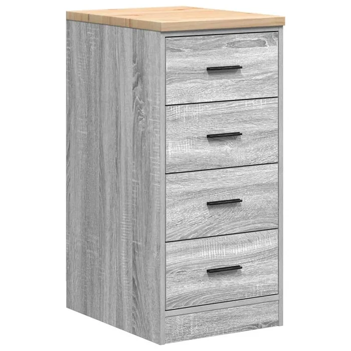 vidaXL Armario de garaje de madera maciza pino gris Sonoma 40x51x85 cm (3)