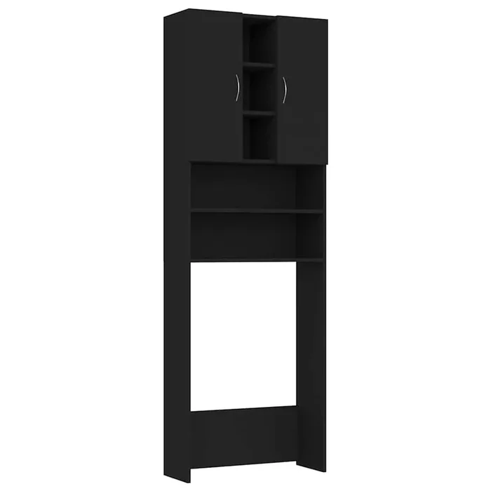vidaXL Armario de lavadora negro 64×25,5×190 cm (2)