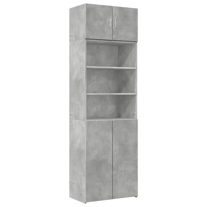 vidaXL Armario de madera de ingeniería gris hormigón 70×42,5×225 cm (2)