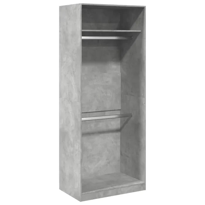 vidaXL Armario de madera de ingeniería gris hormigón 80x50x200 cm (3)
