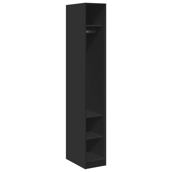 vidaXL Armario de madera de ingeniería negro 30x50x200 cm (4)