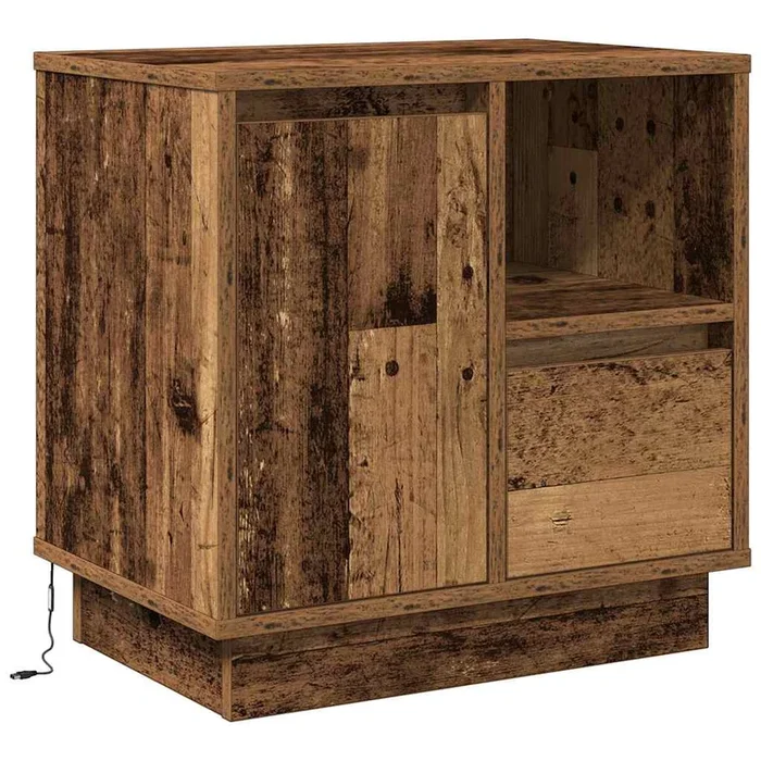 vidaXL Armario de Noche con 2 pcs Madera Vieja 50 x 34.5 x 50 cm.