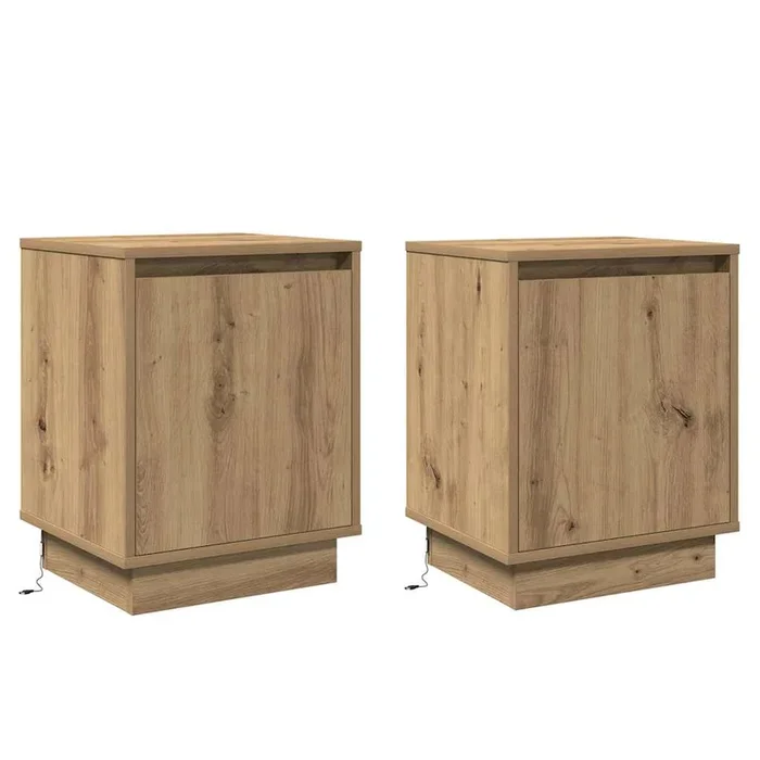 vidaXL Armario de Noche con 2 pcs Roble artisan 39 x 34.5 x 50 cm