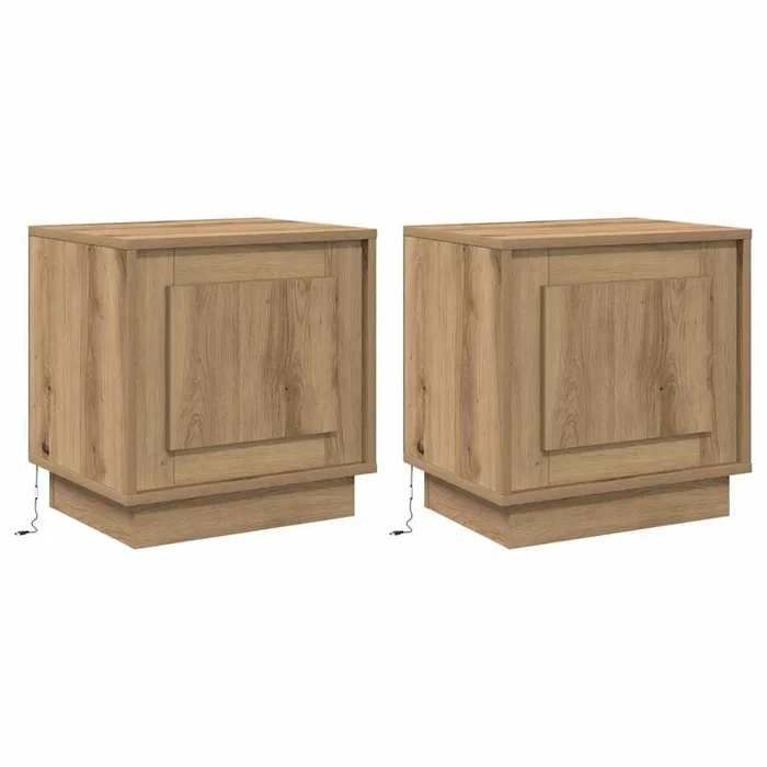 vidaXL Armario de Noche con 2 pcs Roble artisan 44 x 34.5 x 45 cm