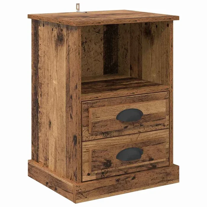 vidaXL Armario de Noche con cajón Madera vieja 43 x 36 x 60 cm