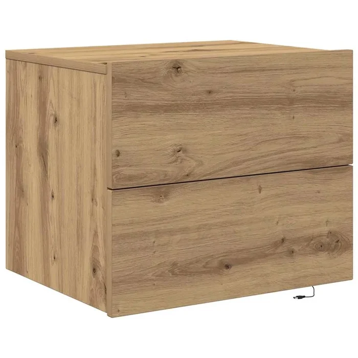 vidaXL Armario de noche montado en la pared con cajón Roble artisan