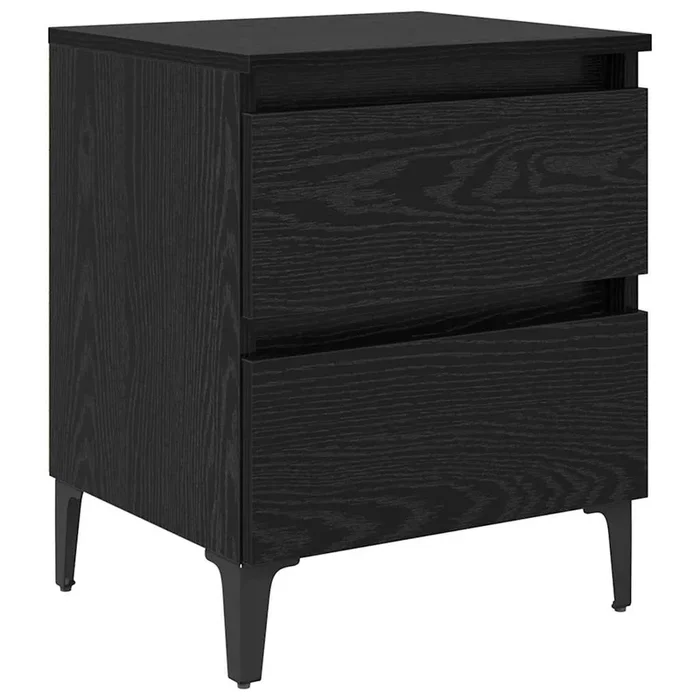 vidaXL Armario de Noche Roble negro 40 x 35 x 50 cm