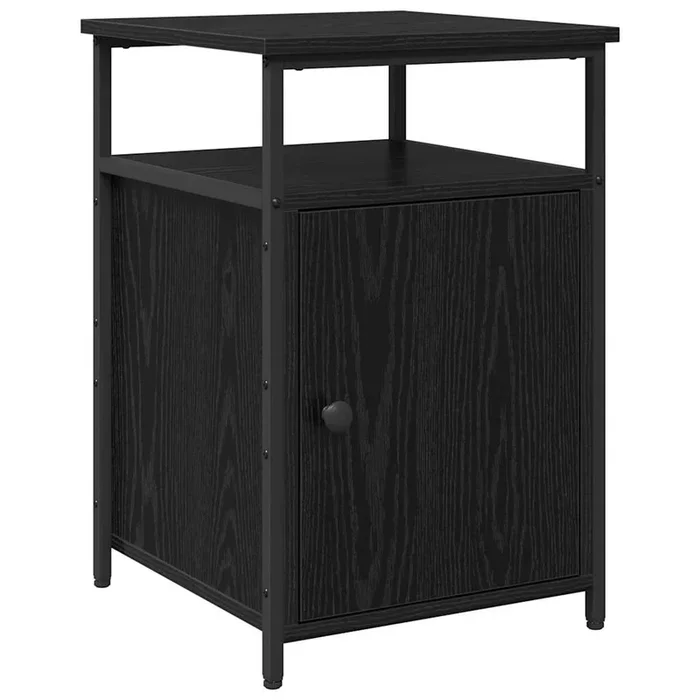 vidaXL Armario de Noche Roble negro Madera contrachapada (2)