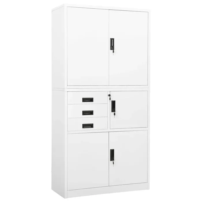 vidaXL Armario de oficina de acero blanco 90x40x180 cm