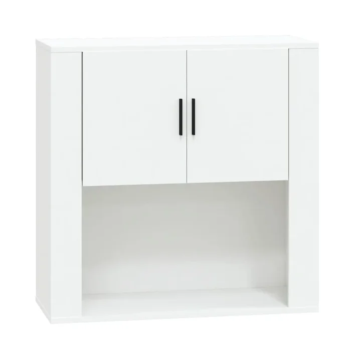 vidaXL Armario de pared madera contrachapada blanco 80x33x80 cm (2)