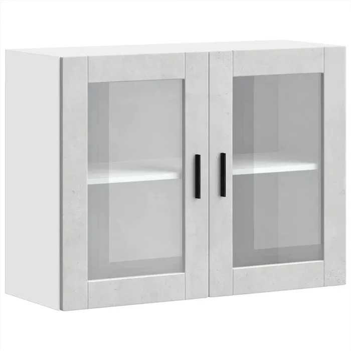 vidaXL Armario de pared para cocina puerta cristal Porto gris hormigón (2)