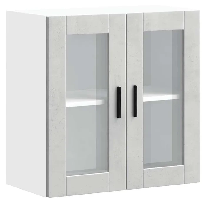 vidaXL Armario de pared para cocina puerta cristal Porto gris hormigón