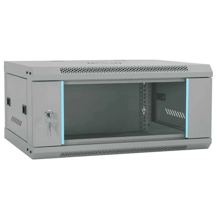 vidaXL Armario de red con almacenamiento Gris 60 x 35 x 28 cm Acero