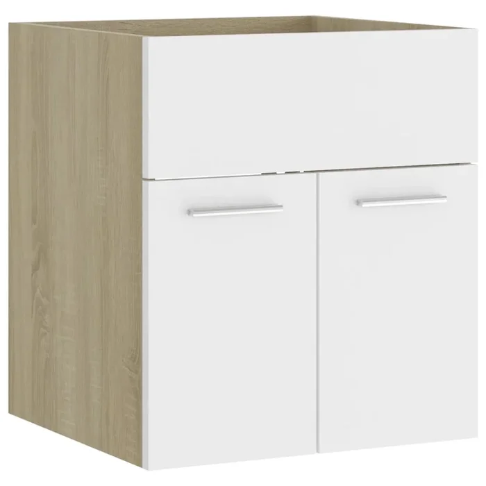 vidaXL Armario para lavabo contrachapada blanco roble 41×38,5×46 cm