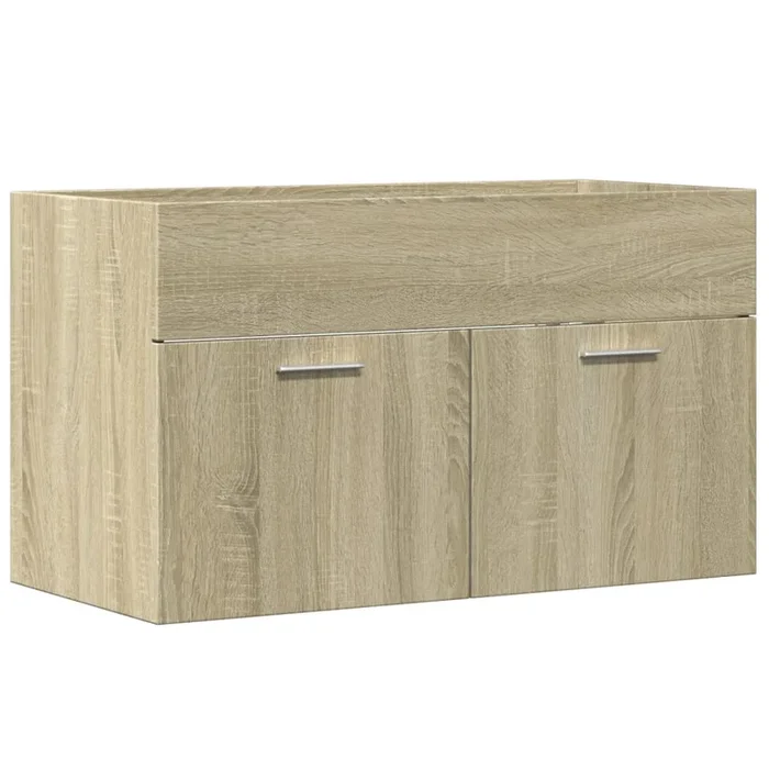 vidaXL Armario para lavabo contrachapada color roble 80×38,5×46 cm