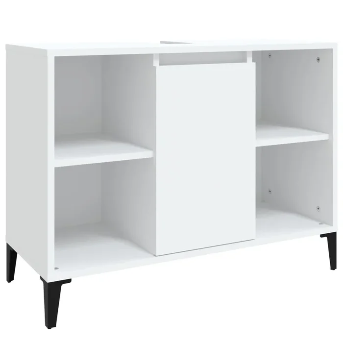 vidaXL Armario para lavabo madera contrachapada blanco 80x33x60 cm (2)